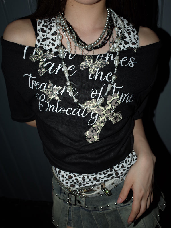 Leopard Drape Top  A564
