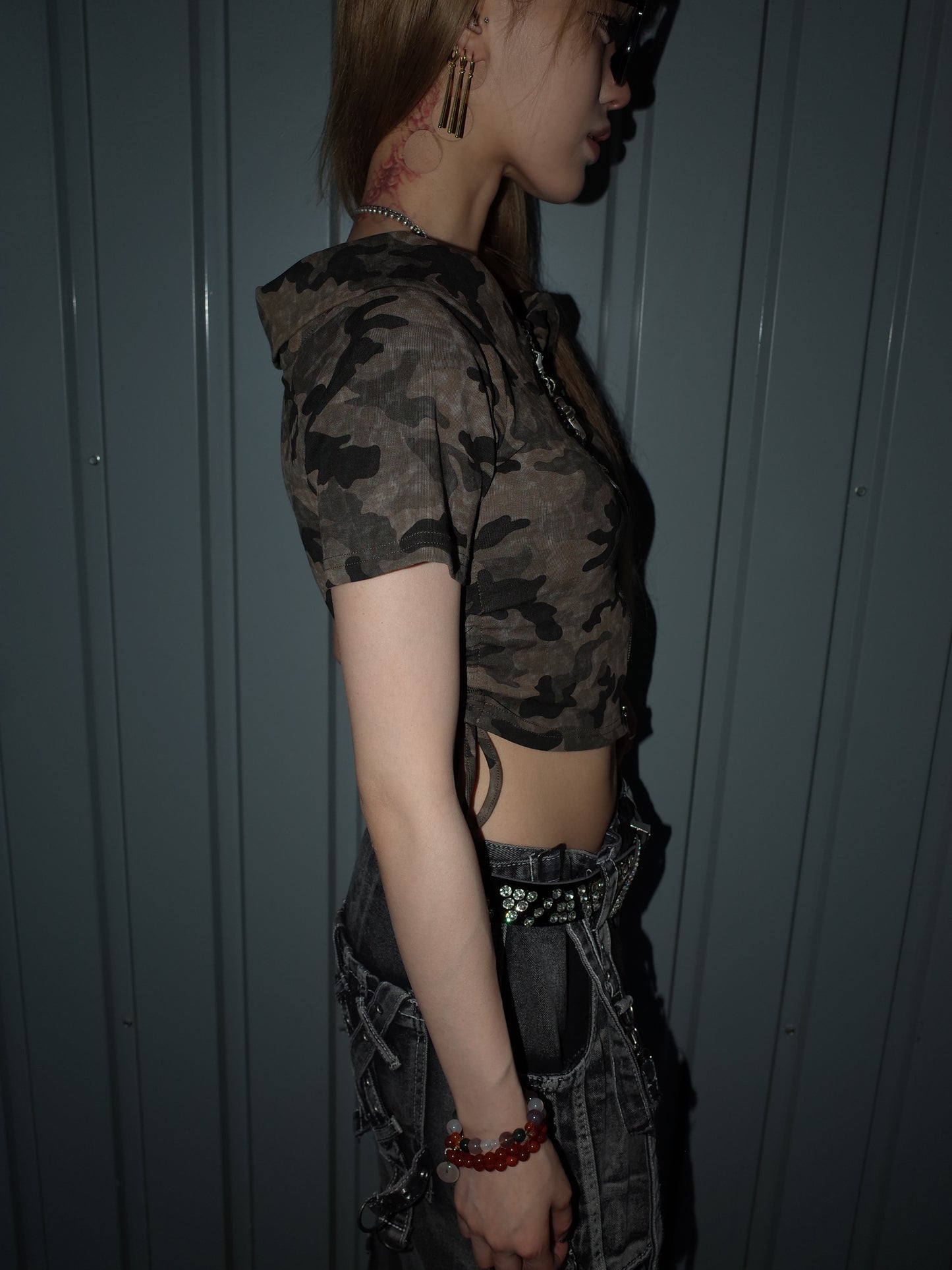 Lace-Up Crop Top A572