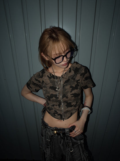 Lace-Up Crop Top A572