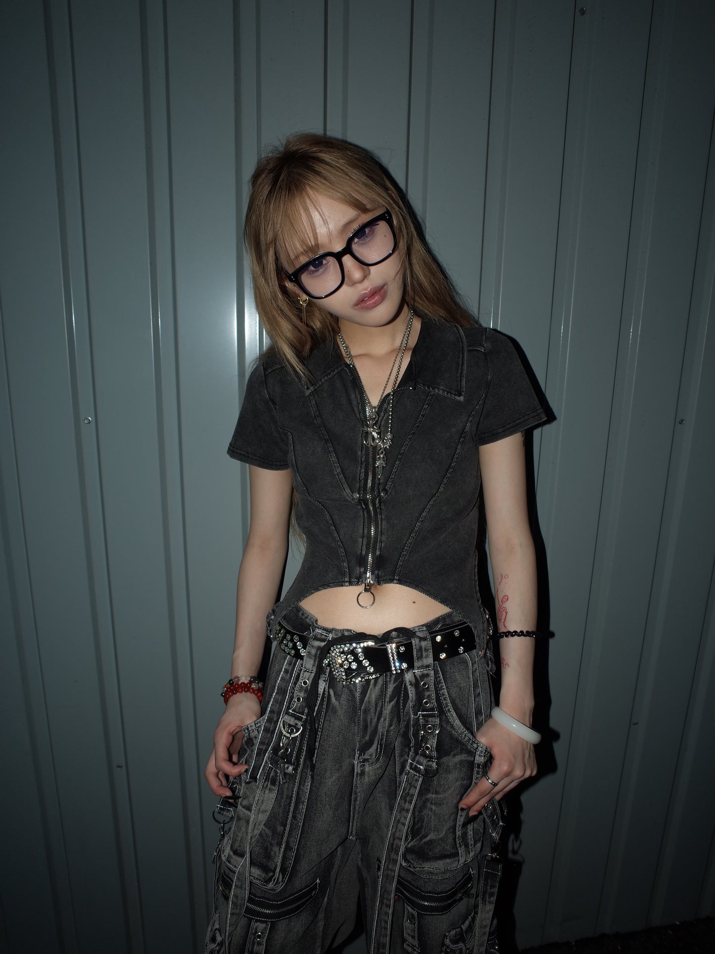 Crop Zip Top A573