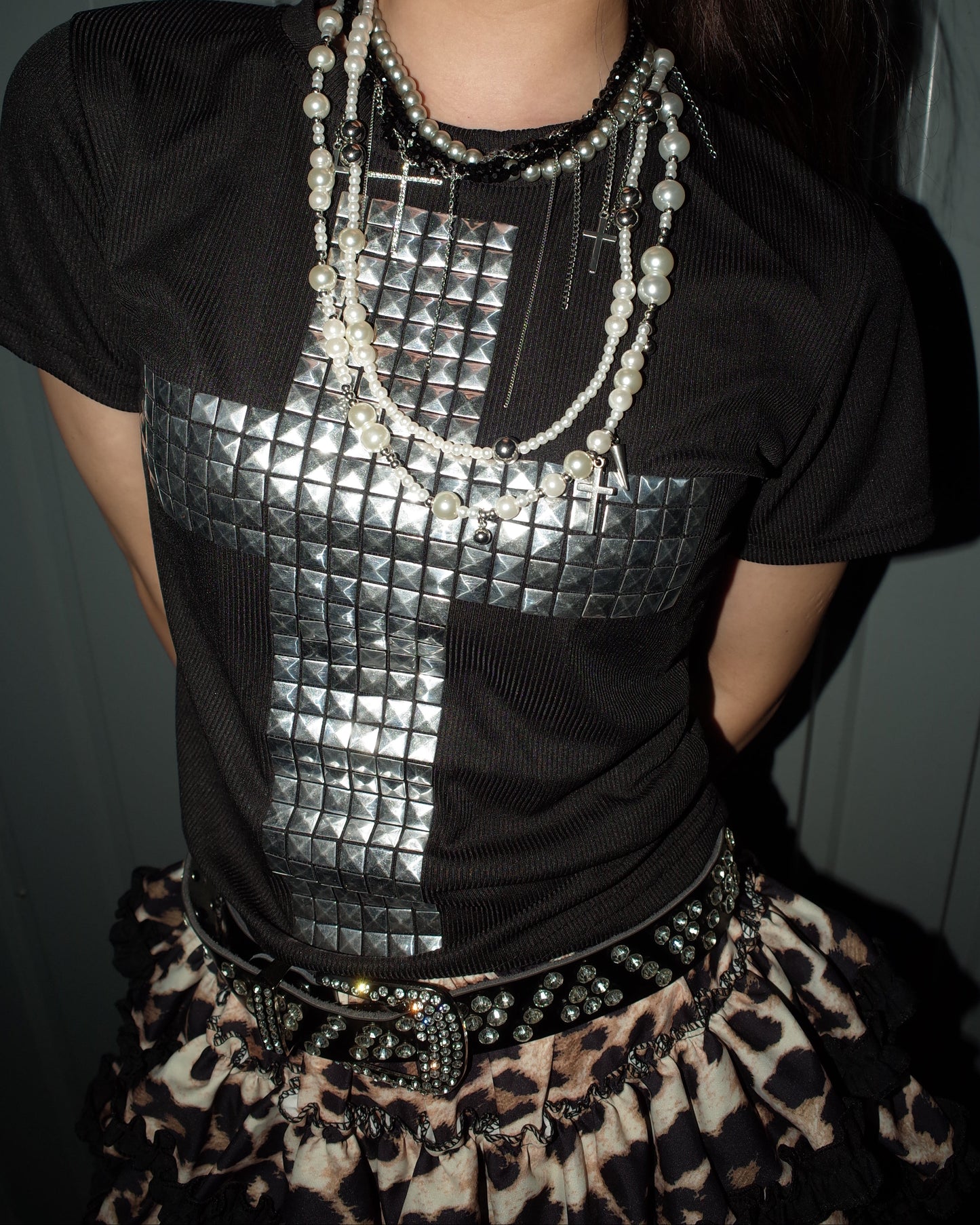 Stud Cross Top  A566