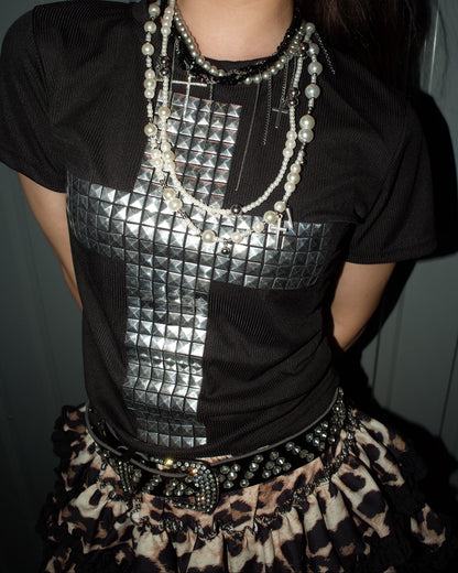 Stud Cross Top  A566