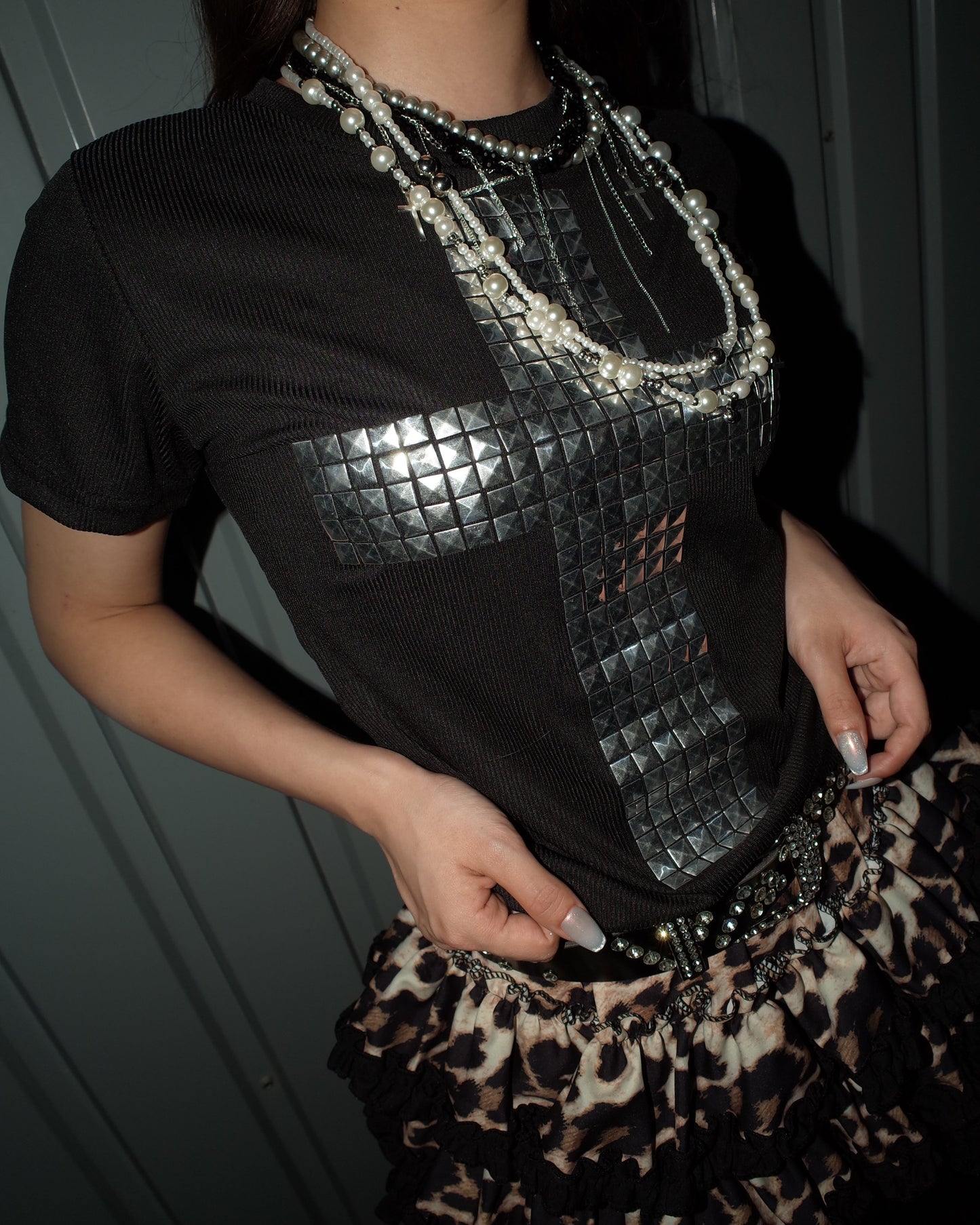 Stud Cross Top  A566