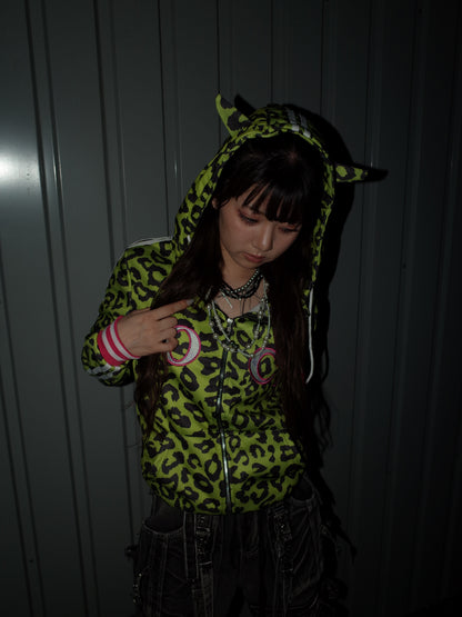 Neon Leopard Hoodie  A567