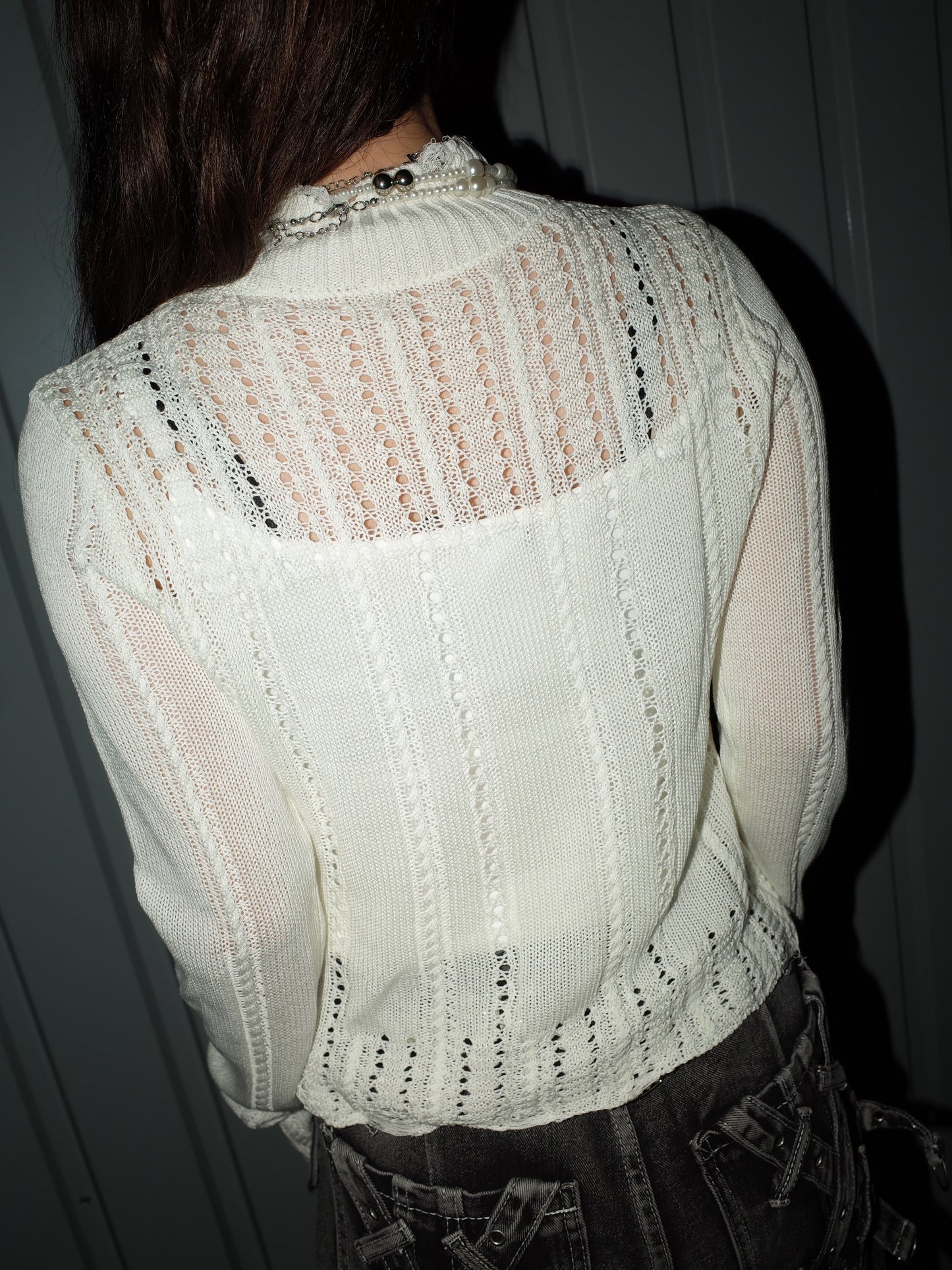 Stud Knit Zip Top A543