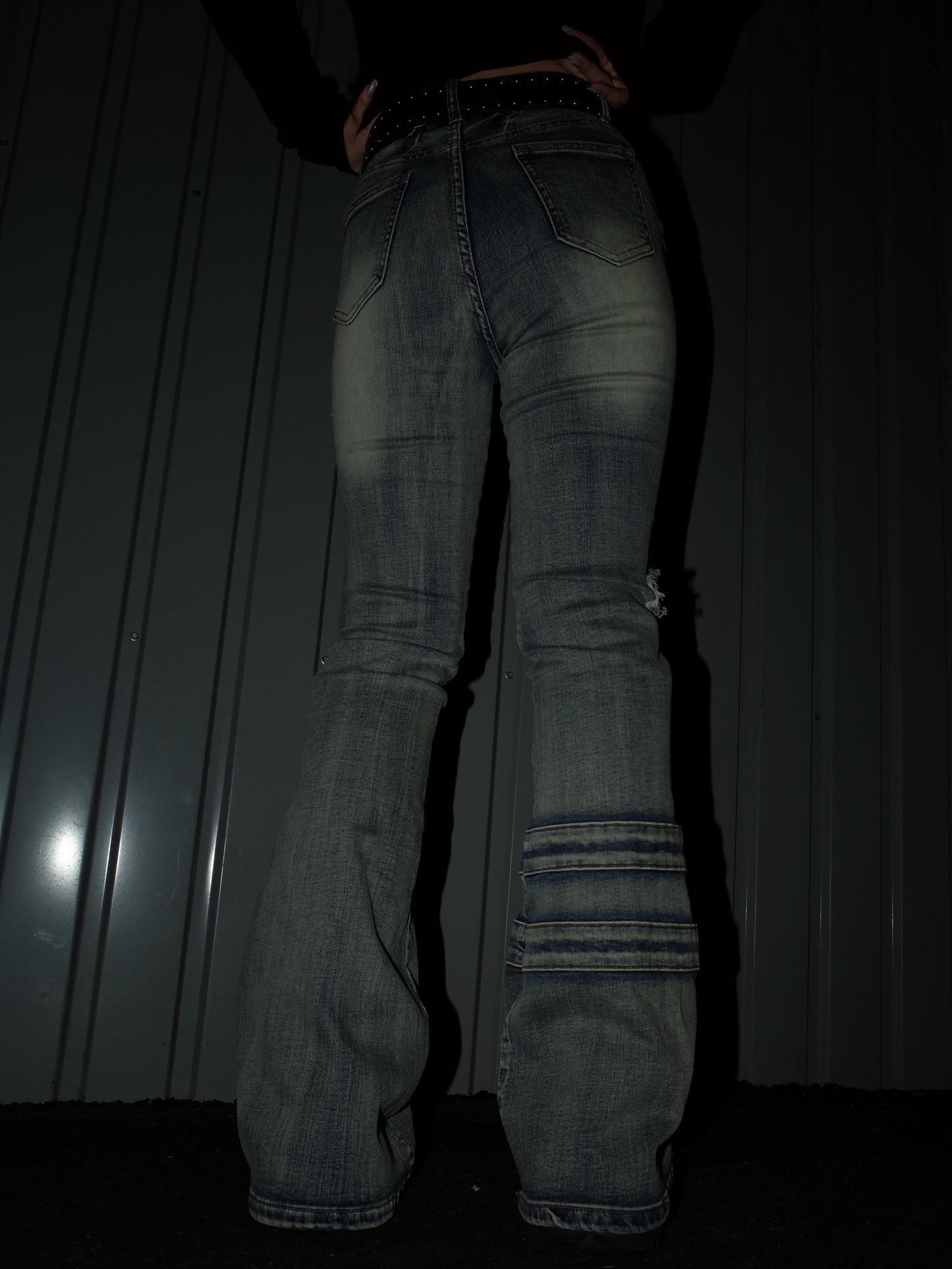 Slice Cross Denim pants A525