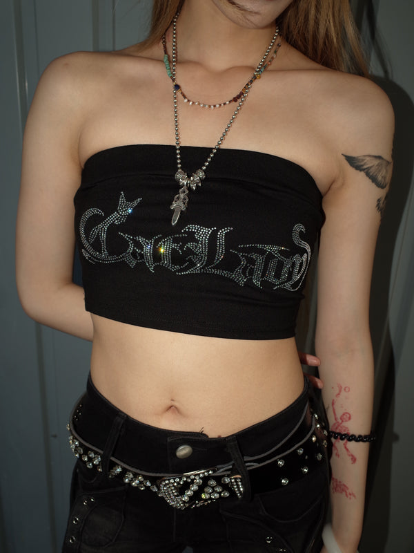 rhinestone tubetop  A581