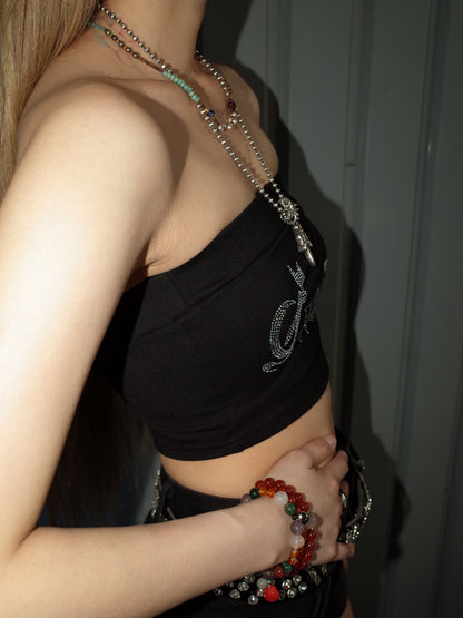 rhinestone tubetop  A581