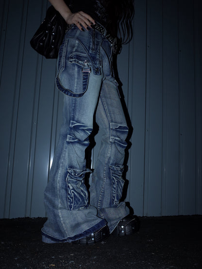 Stack Cargo Denim Pants  A533
