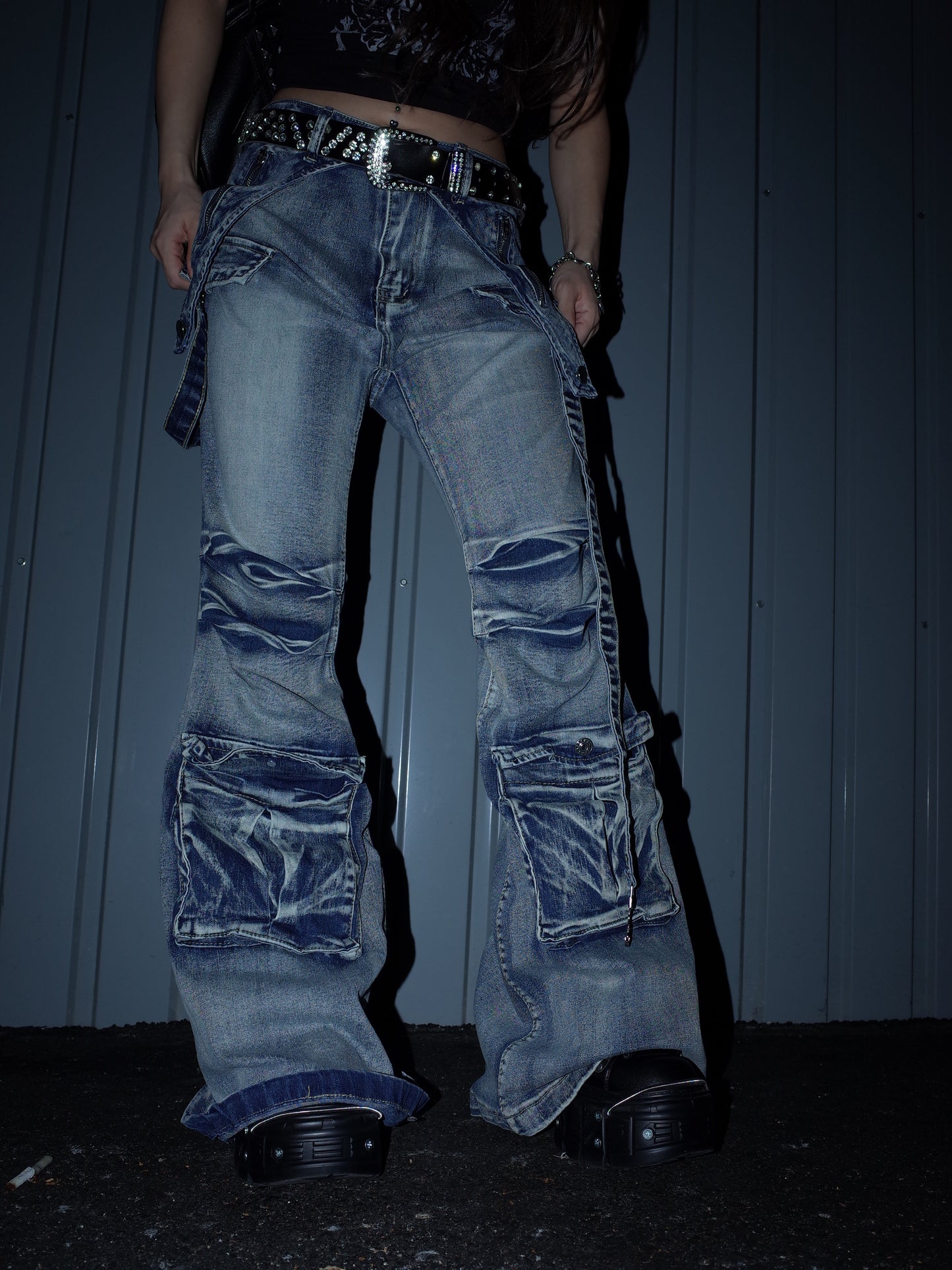 Stack Cargo Denim Pants  A533