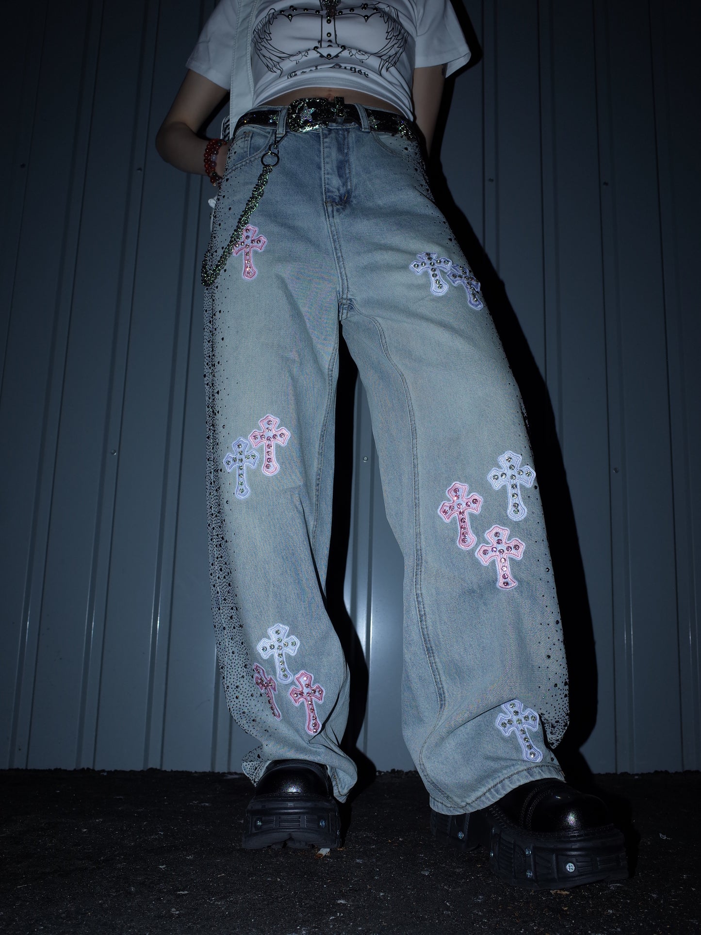 Petal Denim Pants A499