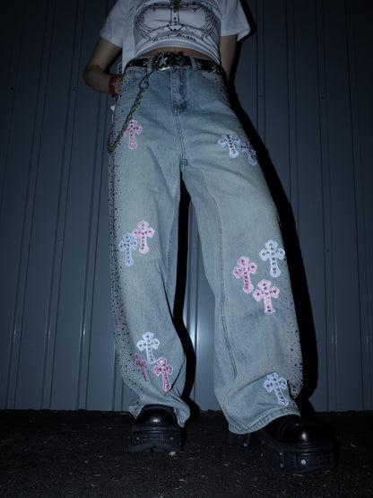 Petal Denim Pants A499
