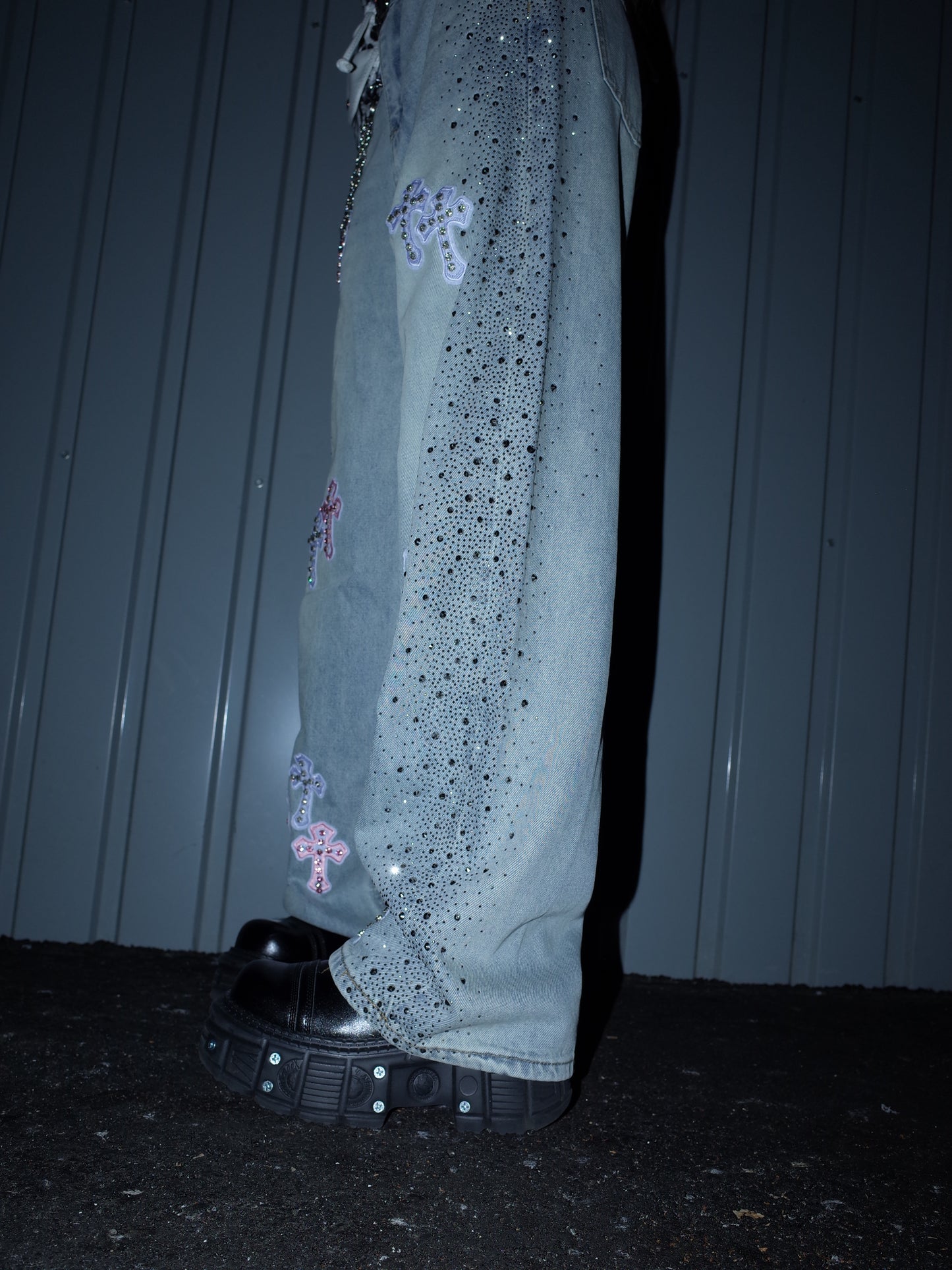 Petal Denim Pants A499
