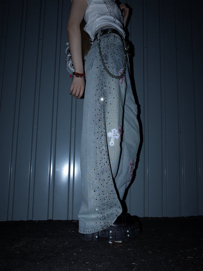 Petal Denim Pants A499