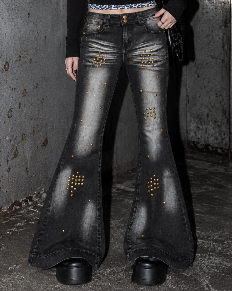 Venom Stud Flare Denim A720