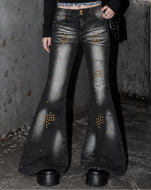 Venom Stud Flare Denim A720
