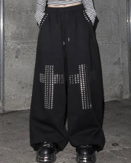 Studded Cross Pants A731