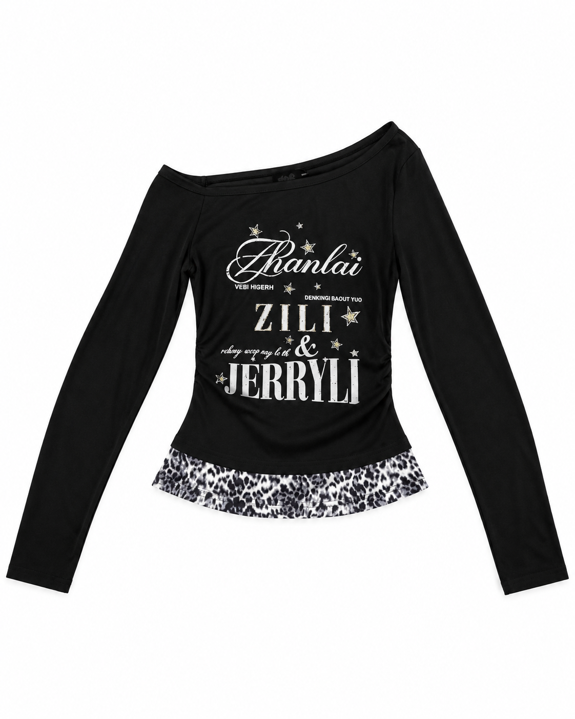 Leopard Trim Top A719　