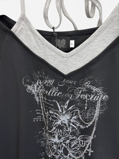 Drape Graphic Top  A562