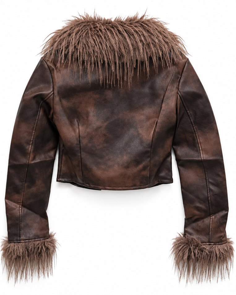 fur light leather shirt A420