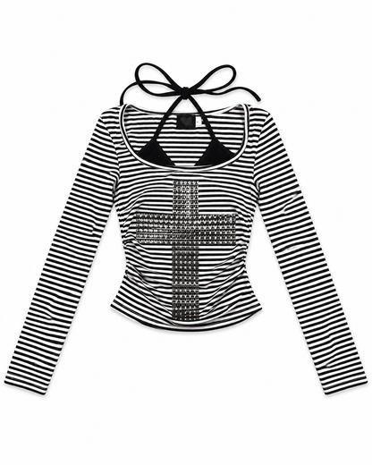 Studded Cross Top A732