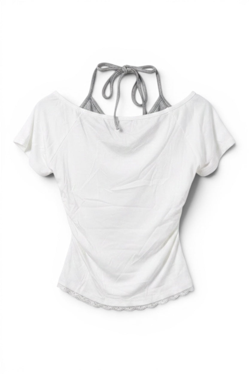 Drape Graphic Top  A562
