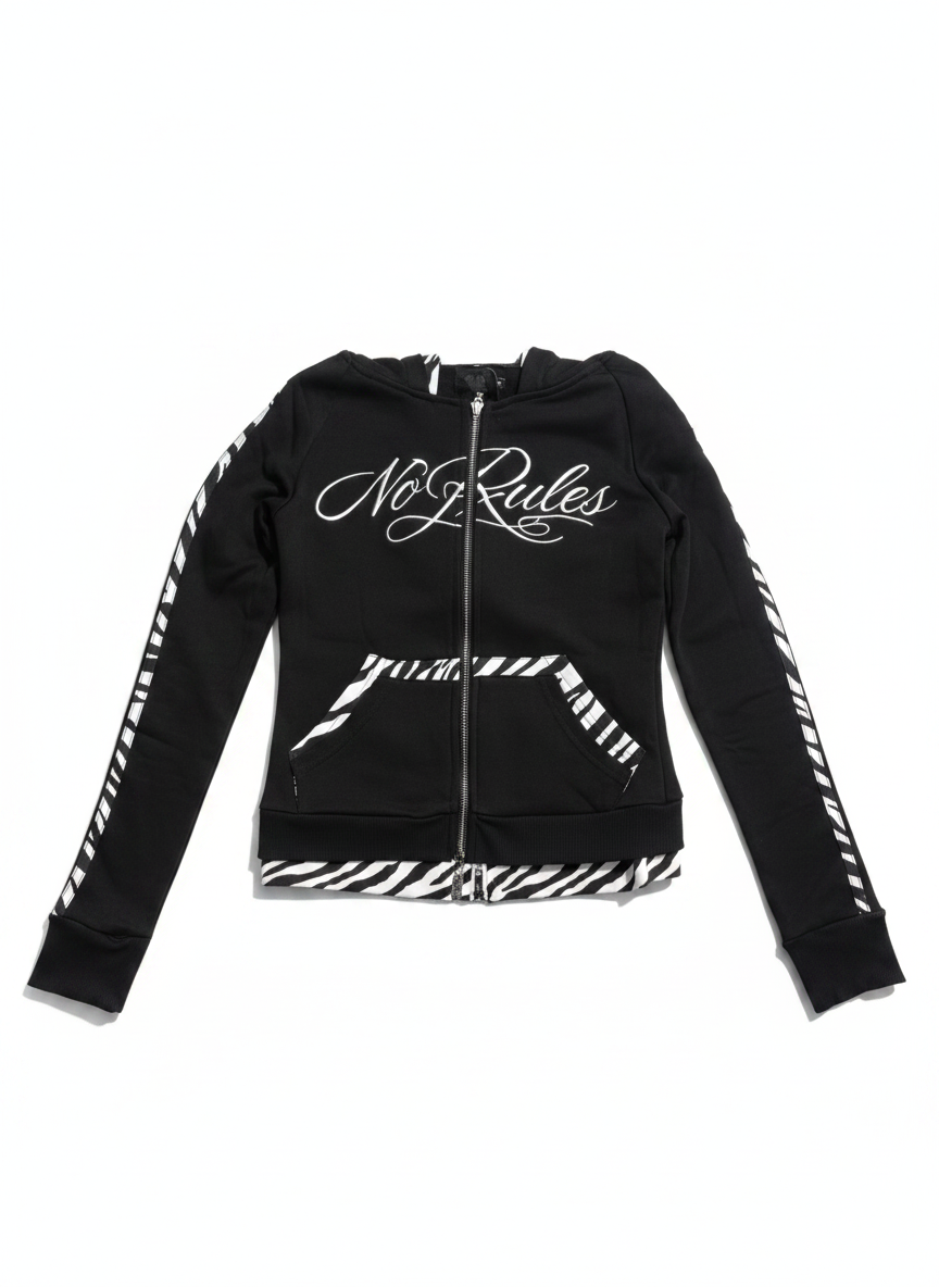 Zebra Trim Zip Hoodie  A696