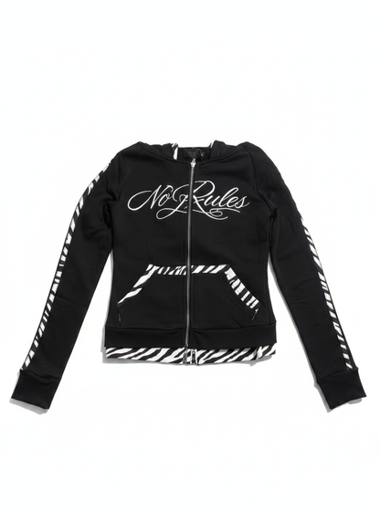Zebra Trim Zip Hoodie  A696