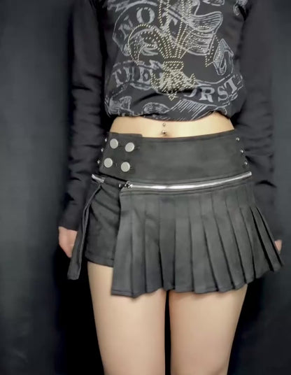 Studded Pleats Skirt A678