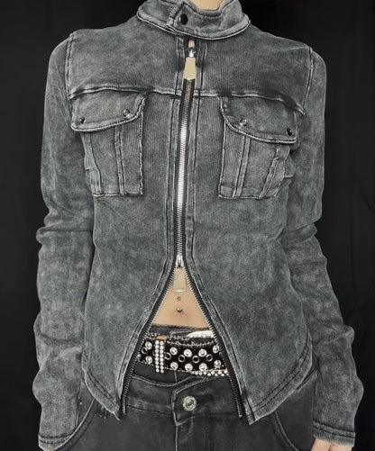 Washed Zip Jacket A703