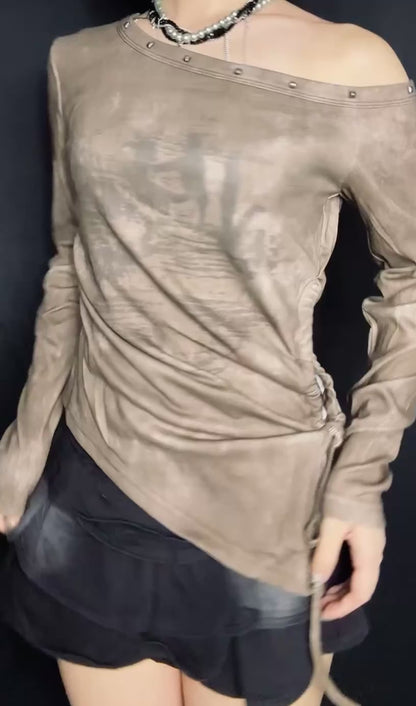 Washed Ruched Top A675