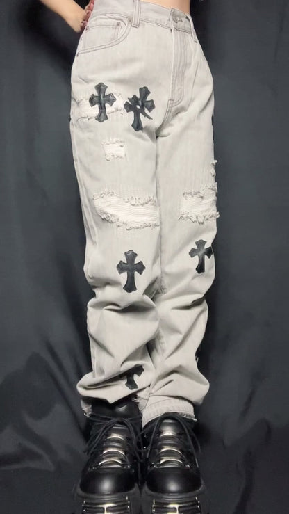 cross patch denim A241