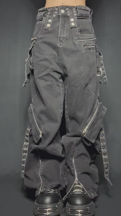 zip pocket cargo denim A3