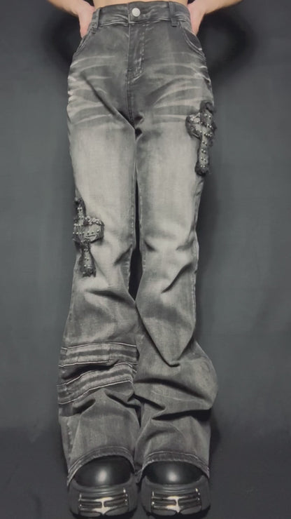 Slice Cross Denim pants A525